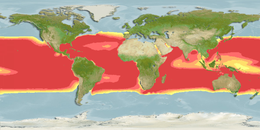 Aquamaps of Thunnus albacares